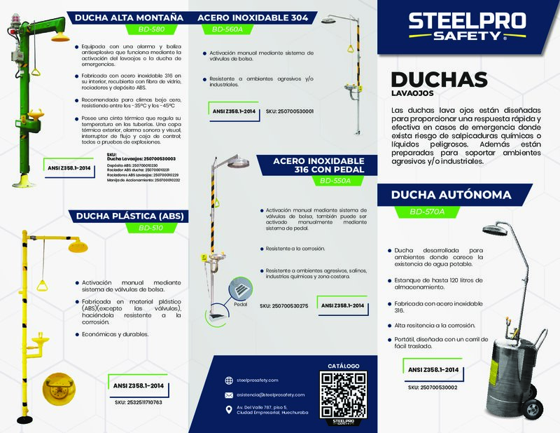 TRIPTICO DUCHAS Y LAVAOJOS